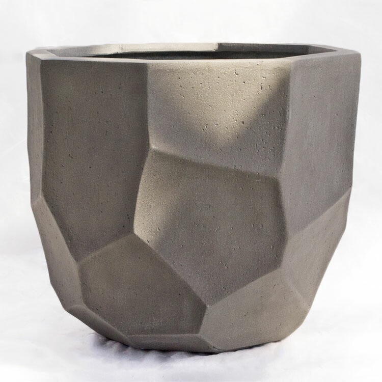 植木鉢 大型 軽量 リッジ ナチュラルコンクリート（グレー）/ φ47cm×H40cm（16号）【送料F】