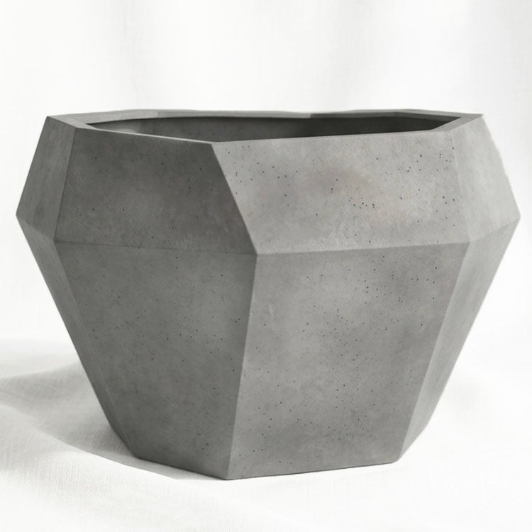 植木鉢 大型 軽量 FRP製 オクタジオ（OCTAGIO） ワイド ライトグレー φ95.5cm×H60cm（32号・32寸）【大型貨物扱い】【法人配達】【パレット配送・送料お見積り】