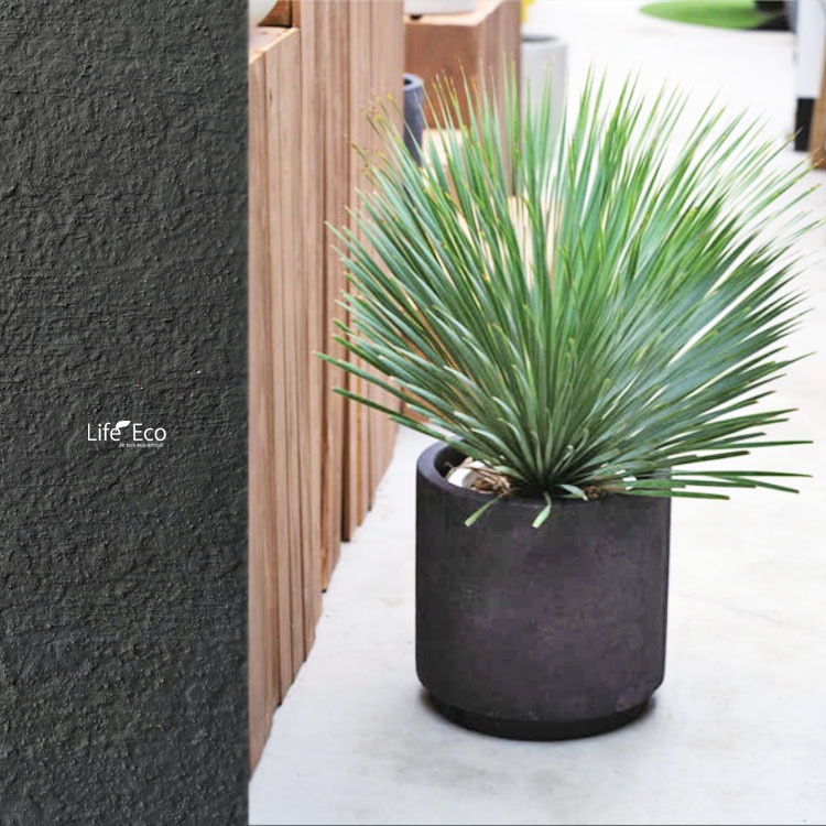 植木鉢 大型 デッカー シリンダー ダークグレー（ブラック・黒） φ40cm×H40cm（13号）【送料E】