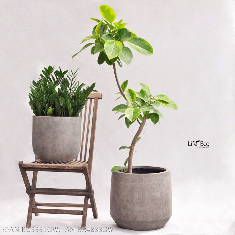 植木鉢 大型 ファイバーセメント製 ベルベット Uポット グレーウォッシュ / φ40cm×H44cm（13号）【送料E】