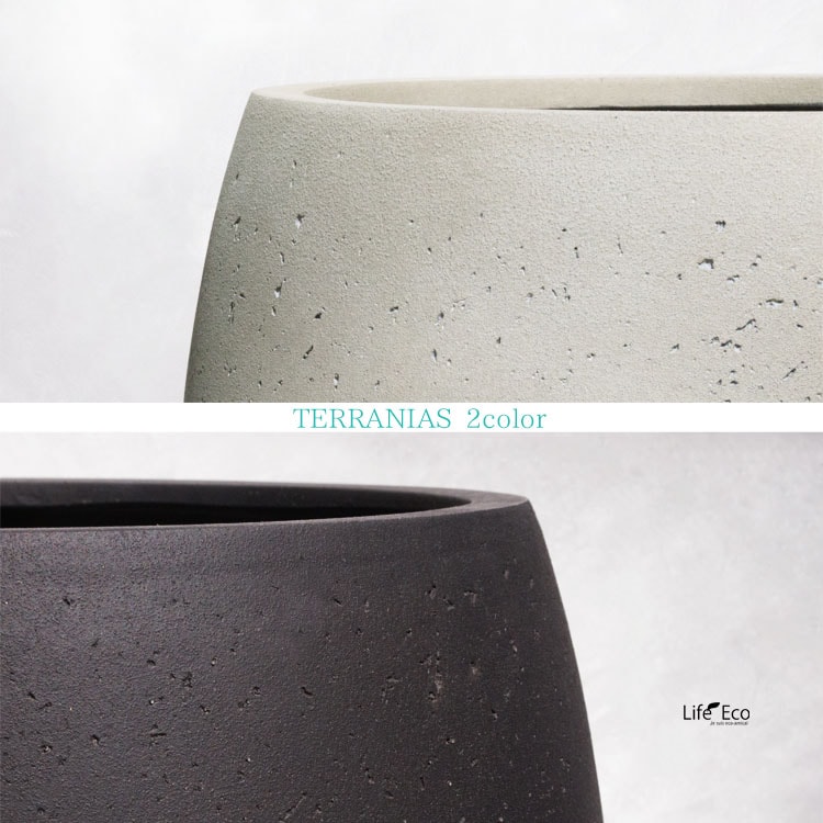 植木鉢 ファイバー製 おしゃれ 軽量 テラニアス バルーン アンティークホワイト（ライトグレー） φ30cm×H30cm（10号）【送料E】