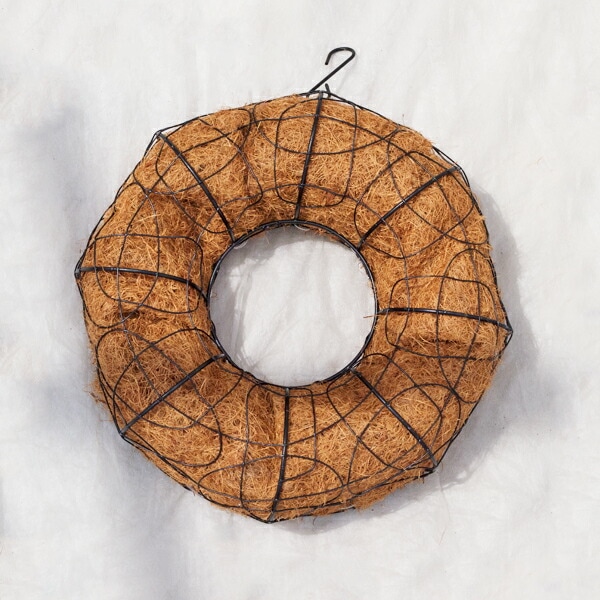 寄せ植え専用 アイアンリースリング ココファイバー付 ブラック M W28×H9.0cm 【送料B】