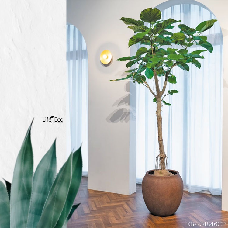 植木鉢 軽量大型 FRP製 ルノ ジャー アンティークブラック（黒） / φ48cm×H46cm（16号）【送料F】