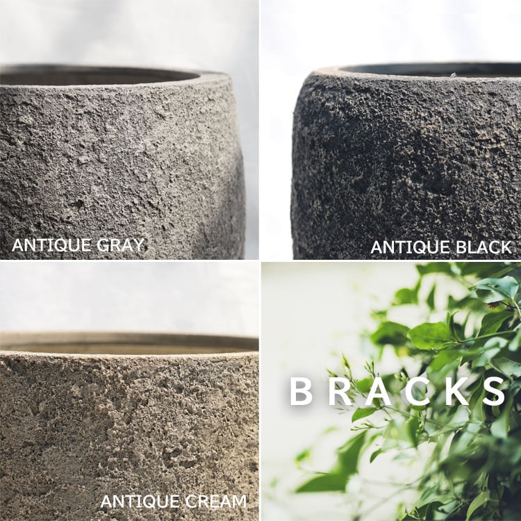 植木鉢 大型 軽量 FRP製 ブラックス（BRACKS） バレル アンティークグレー（灰） φ30cm×H30.8cm（10号・10寸）【送料E】