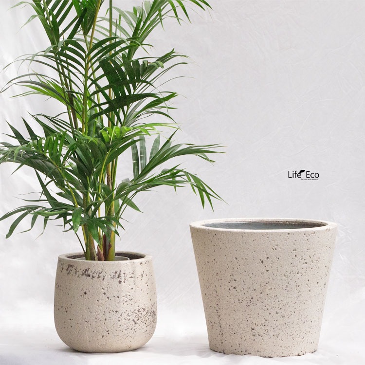 植木鉢 大型 ファイバーセメント製 ノード ラウンド ホワイト（白） / φ28cm×H26cm（9号）【送料D】
