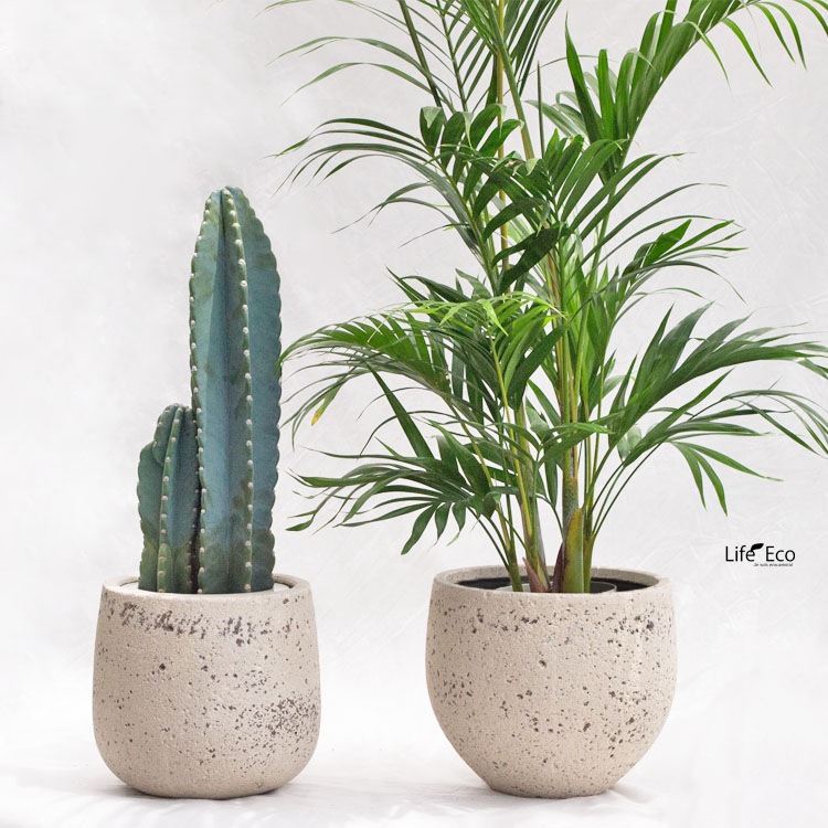 植木鉢 大型 ファイバーセメント製 ノード ラウンド ホワイト（白） / φ28cm×H26cm（9号）【送料D】