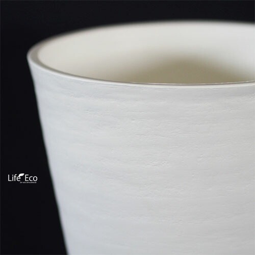 植木鉢 樹脂製ポット セラアート ラウンド 長鉢 ホワイト（白）φ21cm×H22.7cm（7号）受皿付　【送料B】