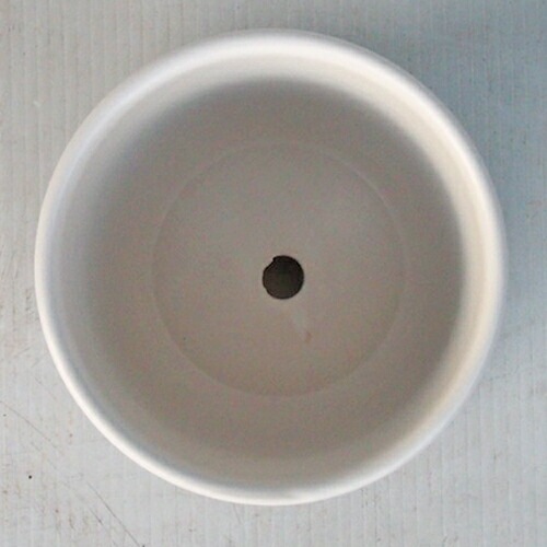 植木鉢 釉薬陶器製 インテリアポット オスト トールエッグ マットホワイト （白）皿付 φ13cm×H16cm（4号）【6個入】【送料E】