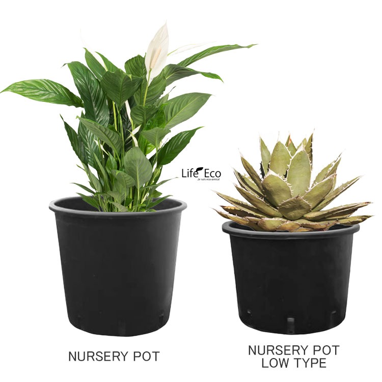 植木鉢 軽量 ナーセリーポット（育苗、栽培、インナーポット用） ブラック（黒） / φ26cm×H24cm（9号）【10個入】【送料E】