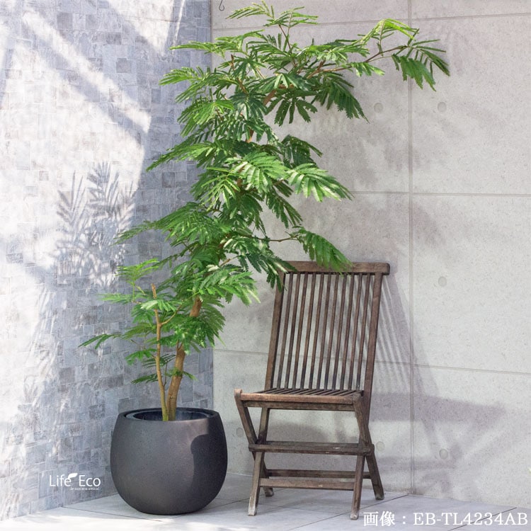 植木鉢 ファイバー製 おしゃれ 軽量 大型 テラニアス ローバルーン アンティークブラウン（ブラック・黒） φ55cm×H45cm（18号）【送料G】