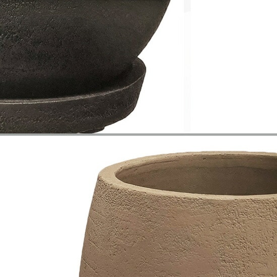 植木鉢 テラコッタ（素焼鉢）カイト ボール ダークブラック 黒 φ24cm×H20cm（8号 8寸）【送料E】