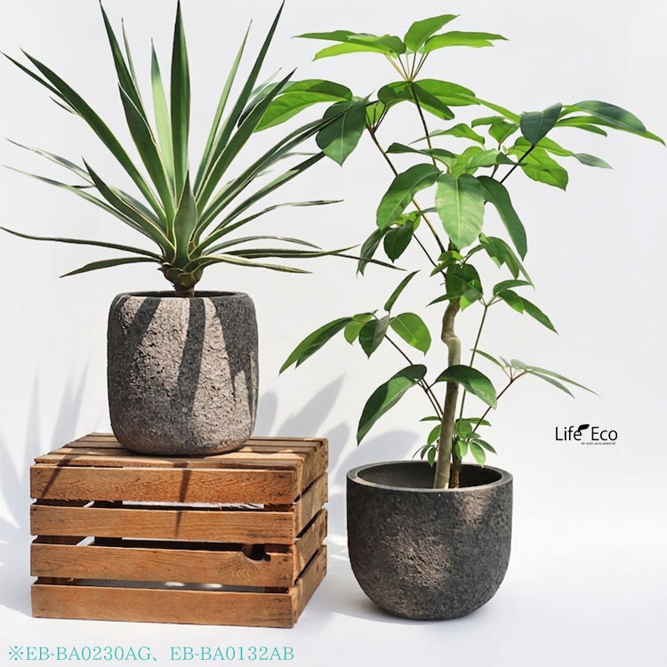 植木鉢 大型 軽量 FRP製 ブラックス（BRACKS） ラウンド アンティークブラック（黒） φ32cm×H27cm（11号・11寸）【送料E】