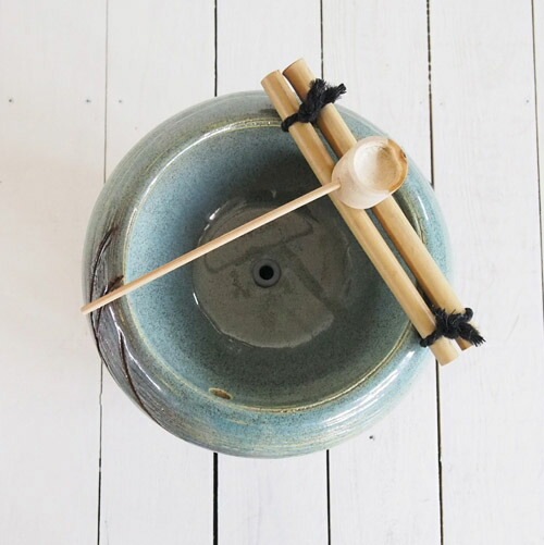 信楽焼 水華泉 LT-23-2 青蘭 循環式モーター付き φ24×H42cm【送料E】