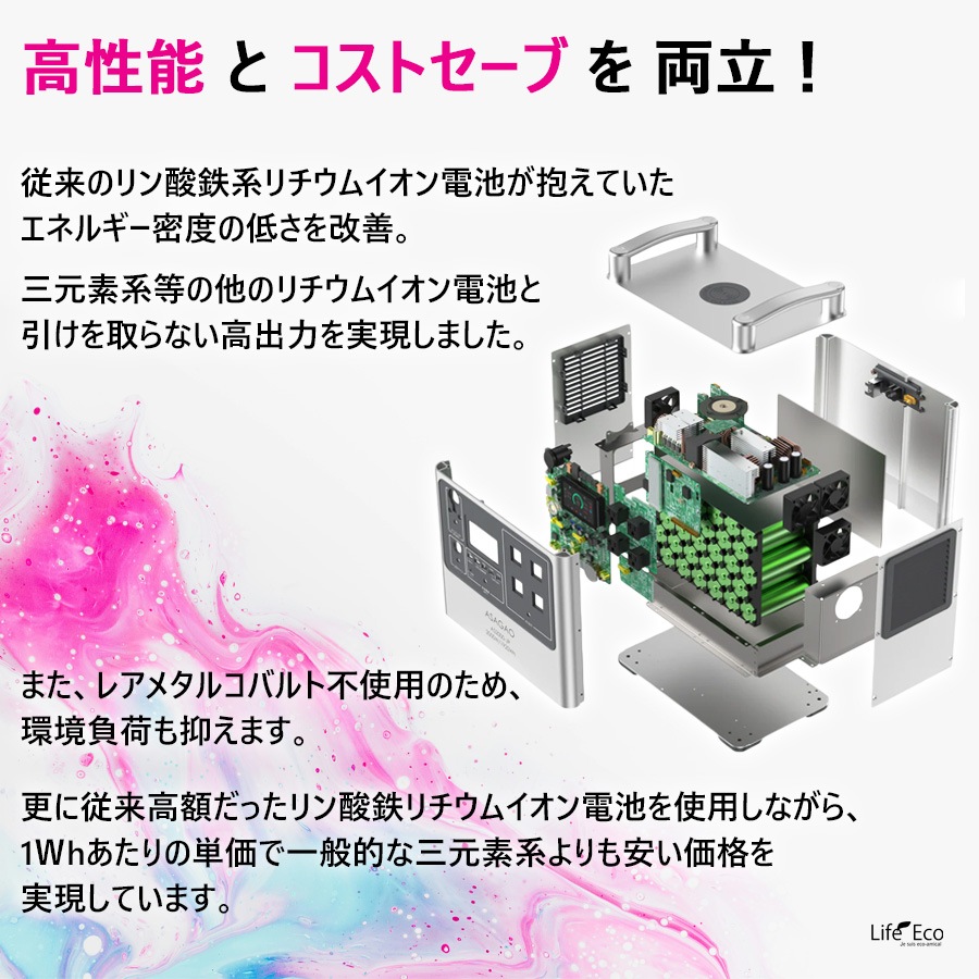 多機能ポータブル電源・バッテリー（蓄電池）AS-2000JP【大容量1920Wh】【最大出力2000W】【高速充電2時間】【組立て・設置工事不要】【送料無料】