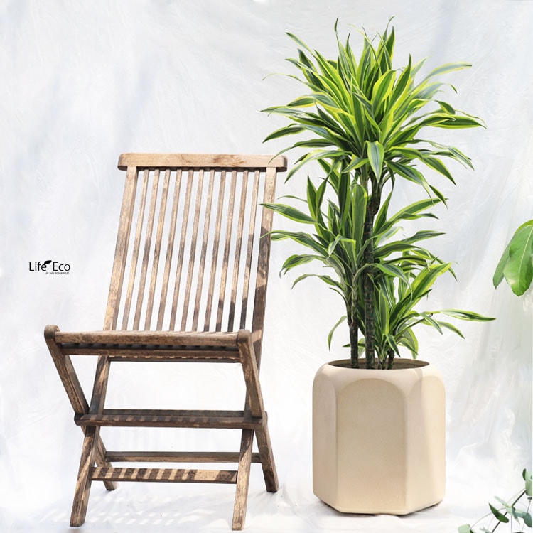 植木鉢 大型 軽量 FRP製 ソマリ（SOMARI） ヘキサゴン グレージュ（アイボリー・ホワイト・白） φ43.5cm×H45cm（14号・14寸）【送料F】