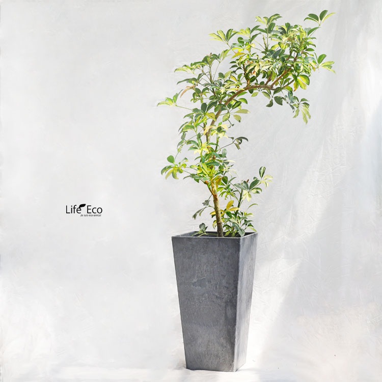 植木鉢 底面給水型(底栓付) アートストーン トールスクエア 角 グレー 灰 □40cm×H90cm（13号）【送料H】