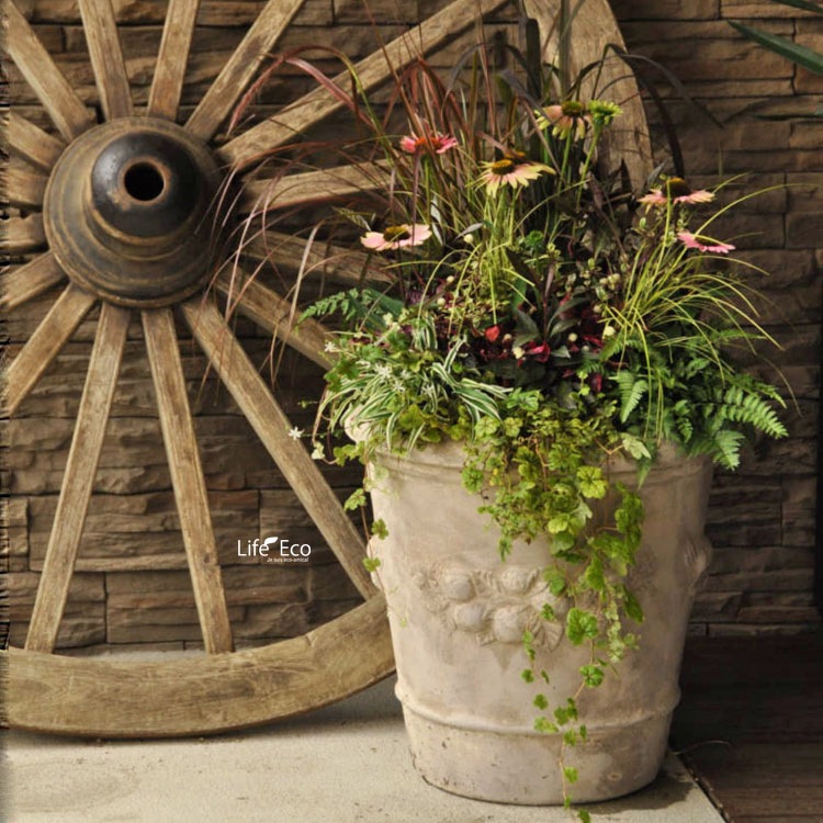 植木鉢 アンティーク調 素焼き テラコッタ鉢 モンテガロ アンティコ φ45cm×H45cm（15号）【送料H】