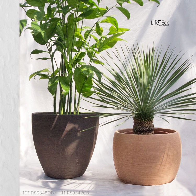 植木鉢 テラコッタ製 大型 レジスト（RESIST） コニック ダークブラウン（コゲ茶） / φ41cm×H32cm（14号）【送料F】