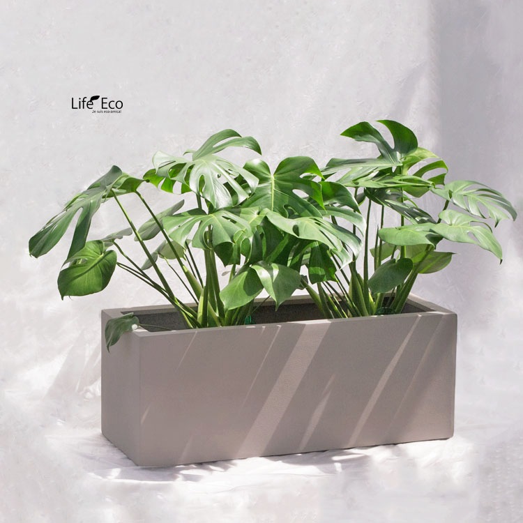 植木鉢 軽量大型 FRP製 BL キンロス プランター ベージュ / L100cm×W45cm×H45cm（33号）【送料H】