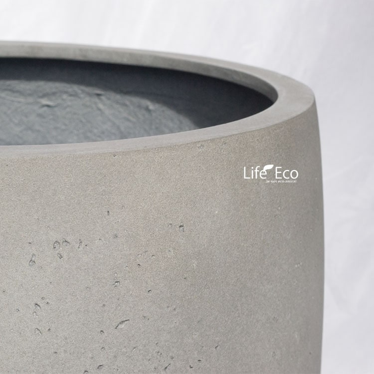 植木鉢 大型 軽量 FPR製 モードライト バレル ライトグレー / φ44cm×H36cm（15号）【送料F】