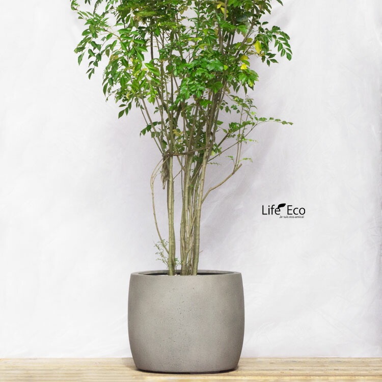 植木鉢 大型 軽量 FPR製 モードライト バレル ライトグレーφ44cm（15号