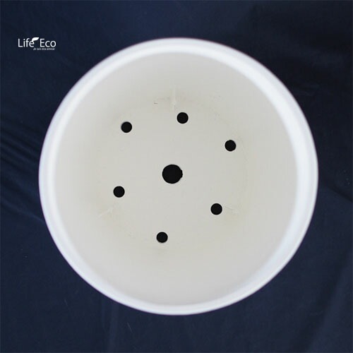 植木鉢 樹脂製ポット セラアート ラウンド 長鉢 ホワイト（白）φ21cm×H22.7cm（7号）受皿付【2個入】【送料B】