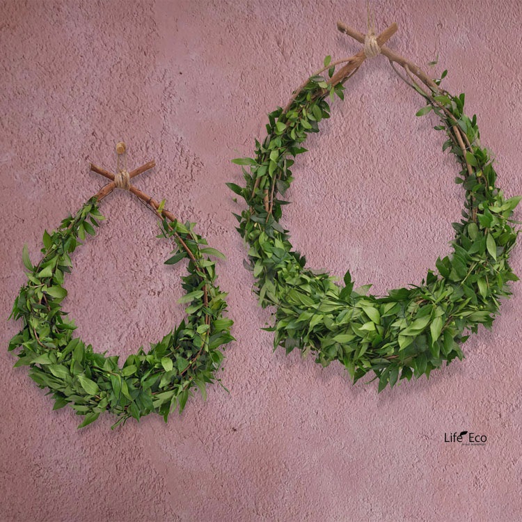 ギンバイカ（銀梅花・マートル）のロイヤルドロップリース L / 約W30cm×D40cm【3個セット】【送料E】