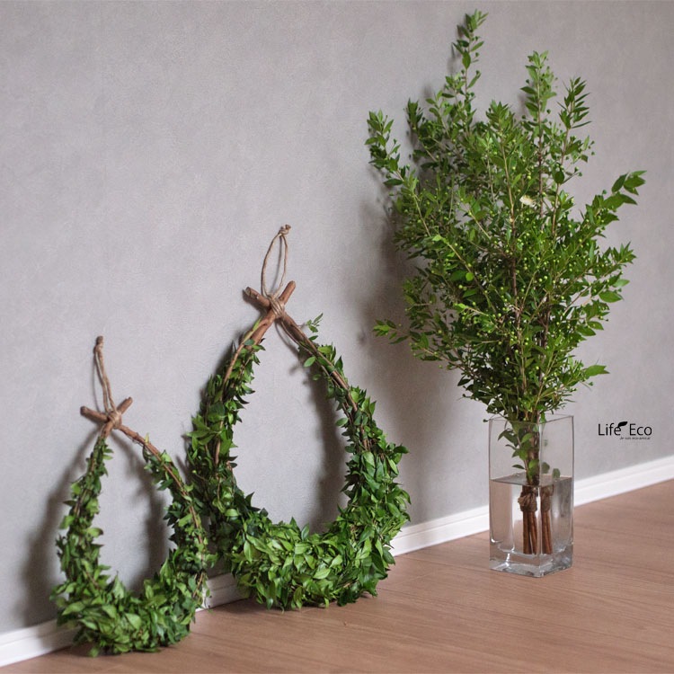 ギンバイカ（銀梅花・マートル）のロイヤルドロップリース L / 約W30cm×D40cm【10個セット】【送料E】