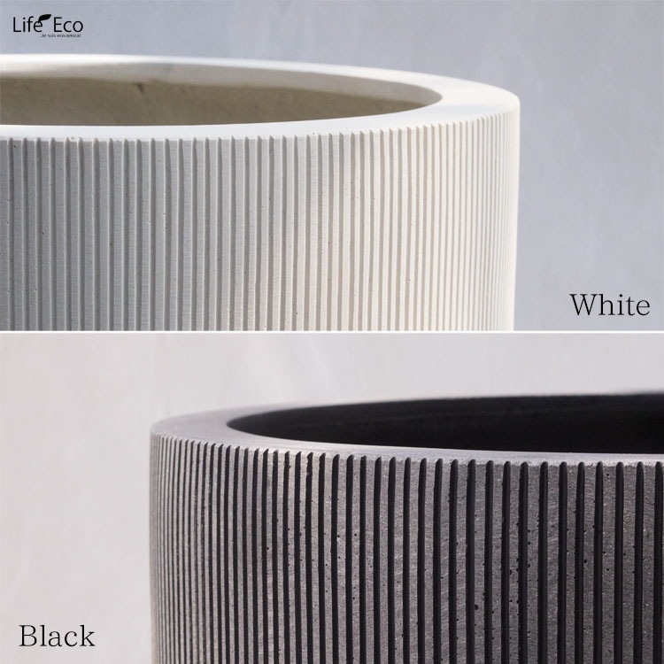 植木鉢 軽量大型 FRP製 エンバス シリンダー ホワイト（白） / φ30cm×H30cm（10号）【送料E】