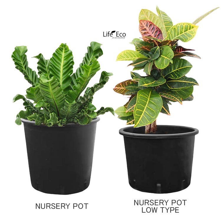 植木鉢 軽量 ナーセリーポット ロータイプ（育苗、栽培、インナーポット用） ブラック（黒） / φ26cm×H20cm（9号）【10個入】【送料E】