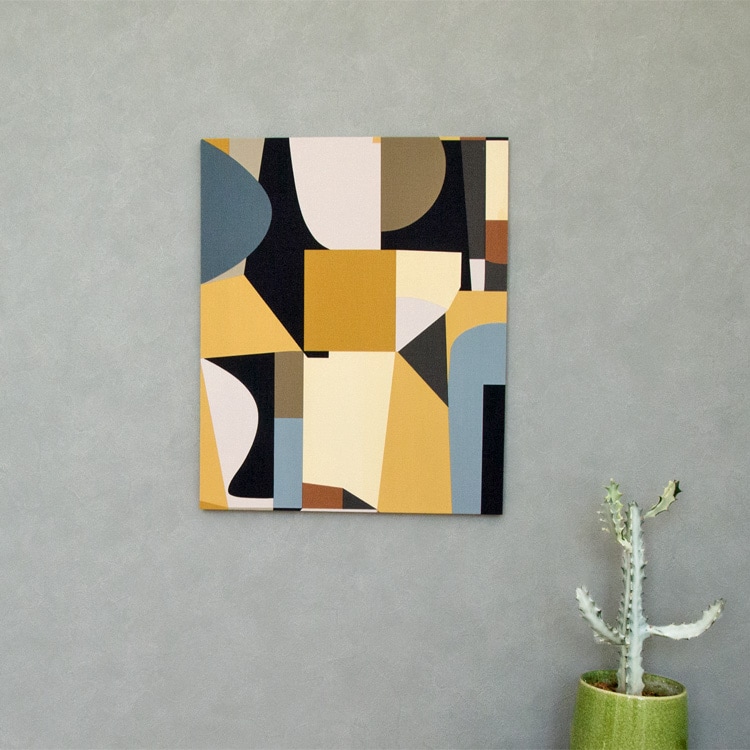 フランフラン アートボード 絵画 グリーン② 美品 レトロ「アート