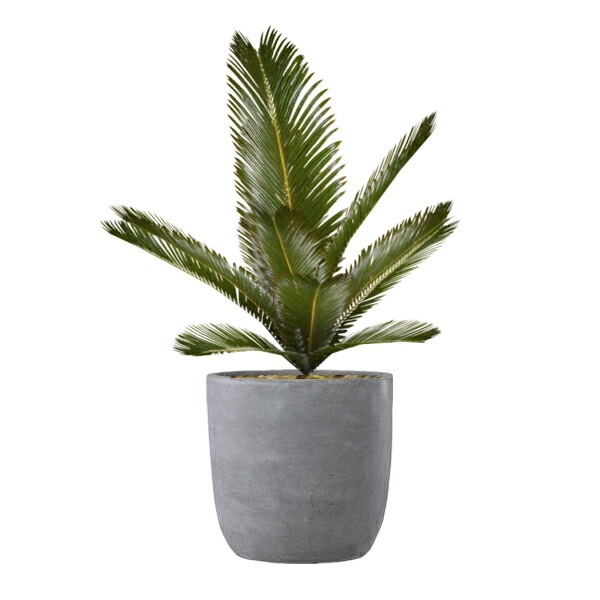 植木鉢 軽量 ファイバークレイ製 バスク ラウンド グレー 灰 43cm（14号）【送料F】