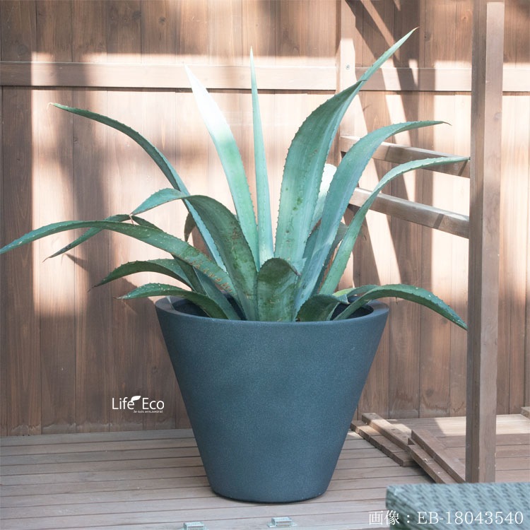 植木鉢 大型 FRP製（ファイバー） おしゃれ 軽量 LL シンプルコーン ラウンド グレー（灰）深型 φ50cm×H41cm（17号）【送料F】