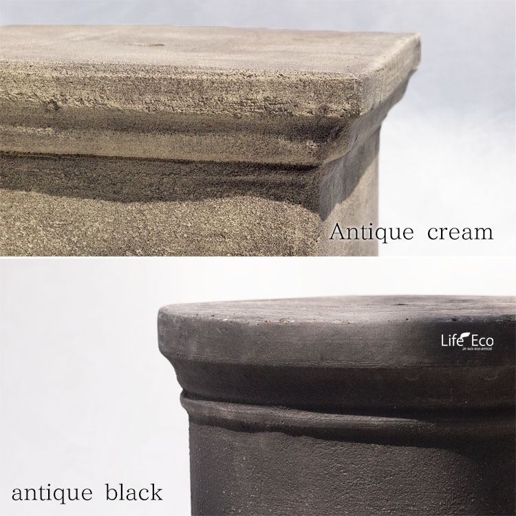 花台（鉢置台） テラコッタ製 ペデスタル シリンダー アンティーククリーム（ベージュ） φ27cm×H27cm【送料B】