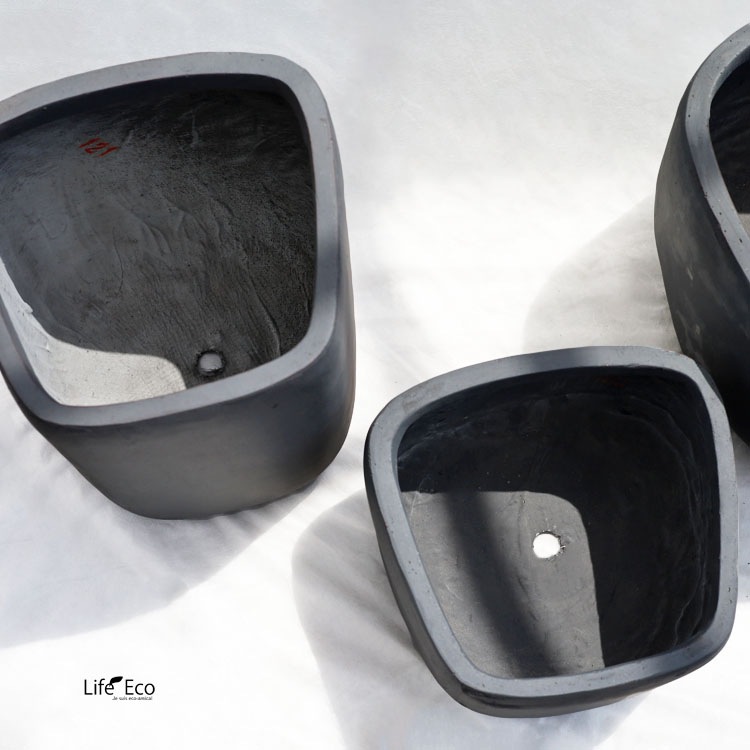 植木鉢【数量限定】ファイバークレイ製 トラペゾイド トール グレー（灰） φ29cm×H39cm（10号）【送料E】