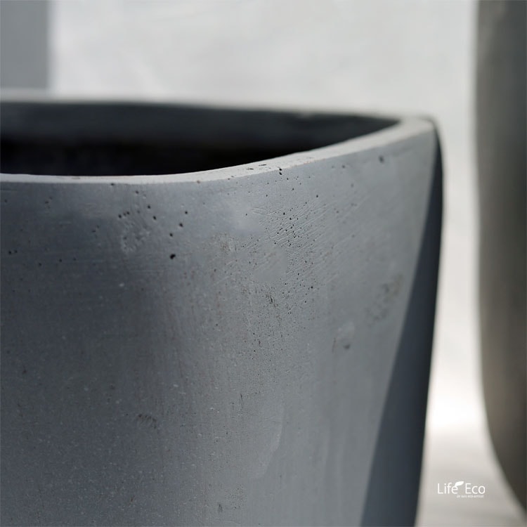 植木鉢【数量限定】ファイバークレイ製 トラペゾイド グレー（灰） φ39cm×H32cm（13号）【送料F】