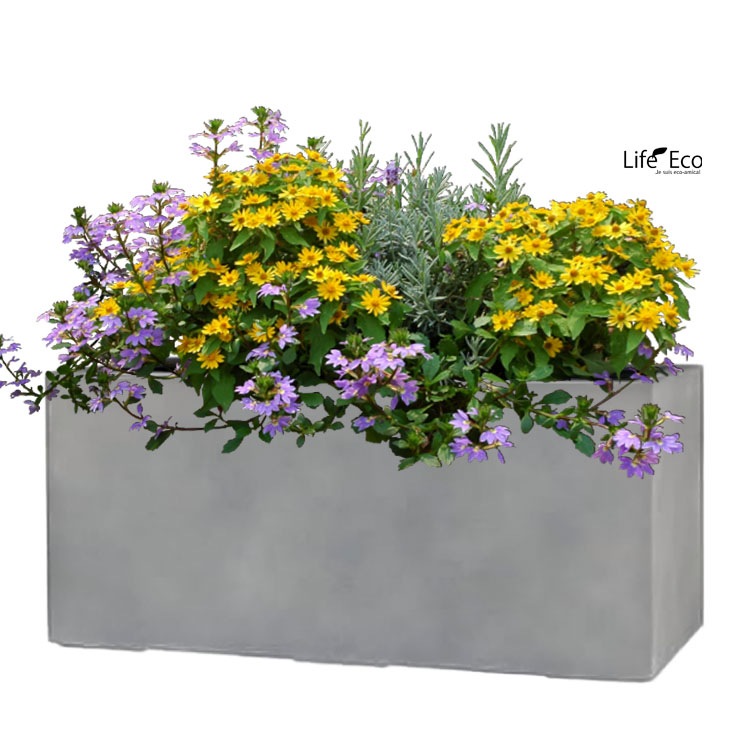 植木鉢 大型 軽量 FPR製 モードライト プランター ライトグレー L80cm