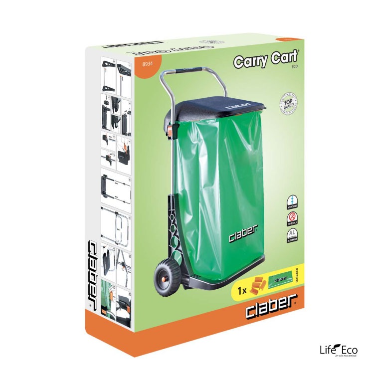 耐候性キャリーカート エコガーデン L54.3cm×W45cm×H89.4cm【屋外使用可能なゴミ容器兼運搬カート】【送料E】