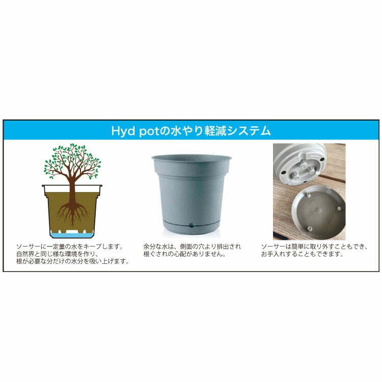 植木鉢 軽量（底面給水型ポット）ハイドポット マルサラ（レッド 赤）23cm（8号）貯水機能受皿付【5個入】【送料B】