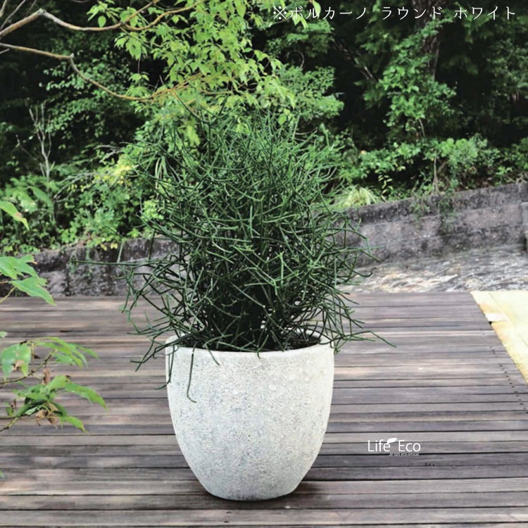 植木鉢 釉薬陶器製 大型 おしゃれ ボルカーノ ラウンド Fブラック（黒） φ33cm×H29cm（11号）【送料E】