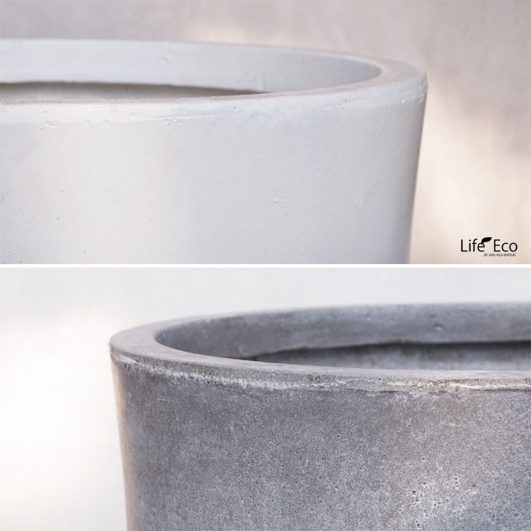 植木鉢 軽量 ファイバークレイ製 バスク ミドル グレー 灰 44cm（15号）【送料F】