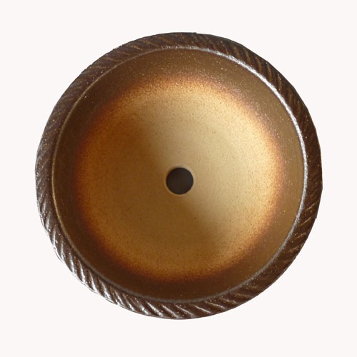 植木鉢 信楽焼 釉薬陶器製 コゲ千段寄植鉢 φ25cmXH10.5cm（8号）【2個入】【送料D】