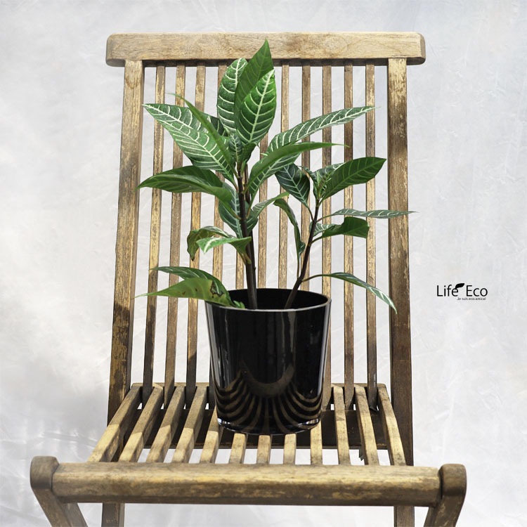 花器・鉢カバー 色ガラス製 ラウンド ブラック（黒） / φ15cm×H15cm（5号）【在庫処分品】【送料B】