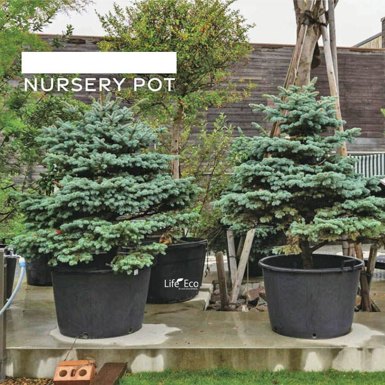 植木鉢 軽量 ナーセリーポット ハンドル付（育苗、栽培、インナーポット用） ブラック（黒） / φ80cm×H51cm（27号）【送料J】