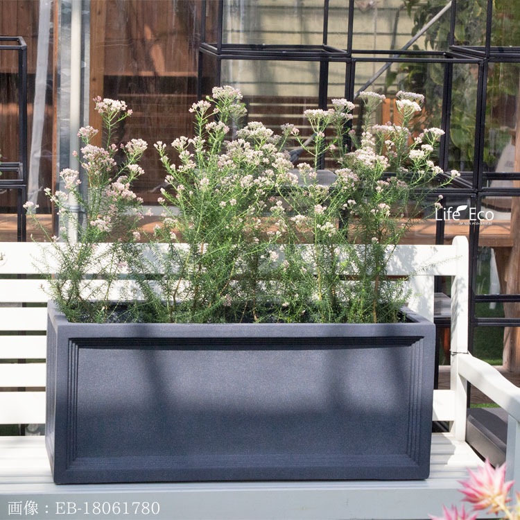 植木鉢 大型 FRP製（ファイバー） おしゃれ 軽量 LL ブリティッシュ Pプランター グレー（灰）L80cm×W33cm×H33cm（27号）【送料F】