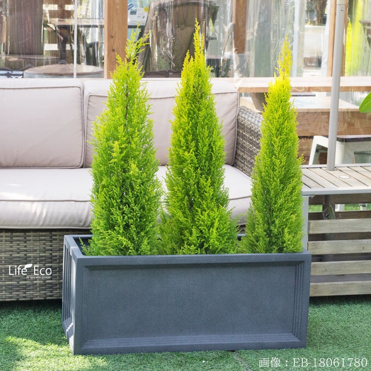 植木鉢 大型 FRP製（ファイバー） おしゃれ 軽量 LL ブリティッシュ Pプランター グレー（灰）L100cm×W41cm×H41cm（33号）【送料H】