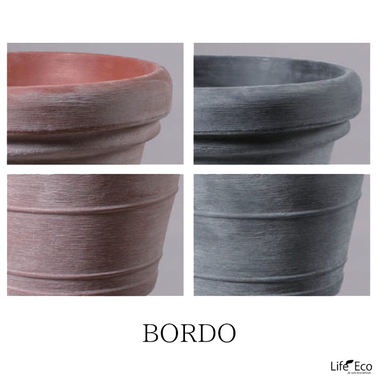 植木鉢 軽量 大型 ボルドー ラウンド グレー（灰）φ35cm×H29cm（12号）【送料C】