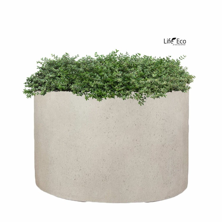 植木鉢 大型 軽量 FPR製 モードライト ローシリンダー アンティークホワイト（白） / φ80cm×H61cm（27号）【大型貨物扱い】【法人配達】【パレット配送・送料お見積り】