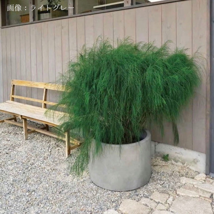 植木鉢 大型 軽量 FPR製 モードライト ローシリンダー アンティークホワイト（白） / φ80cm×H61cm（27号）【大型貨物扱い】【法人配達】【パレット配送・送料お見積り】