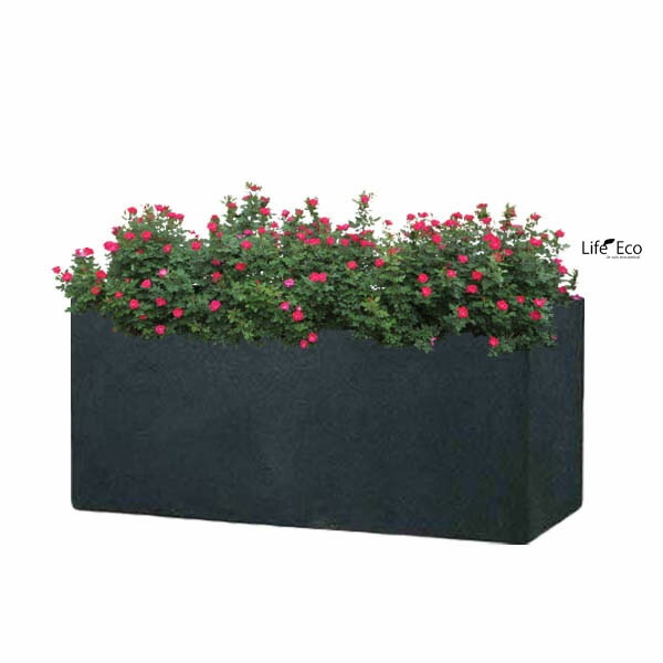 植木鉢 大型 FRP製（ファイバー） おしゃれ 軽量 BLキンロス プランター ブラックー（黒）ツヤ無し マット調 L100cm×W45cm×H45cm（33号）【送料H】